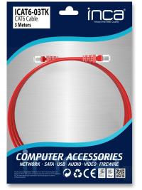 INCA Cat6 26 Awg 2mt Kırmızı Patch Kablo Icat6-02tk  